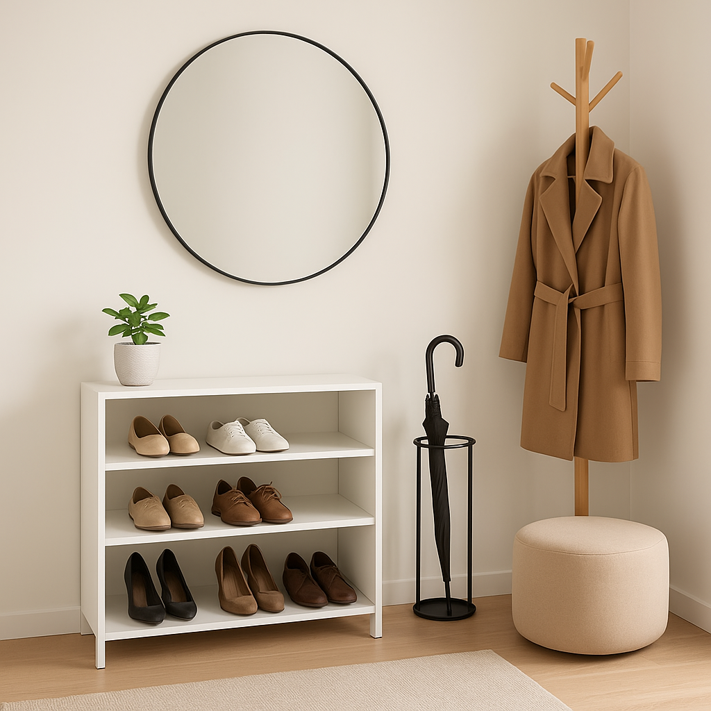 Como escolher móveis perfeitos para o hall de entrada: sapateira, guarda-chuvas e cabideiro ideal